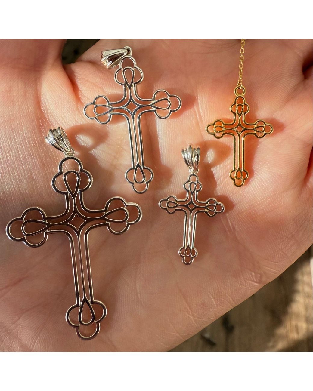 Leni James Metallic The Billie Cross Pendant