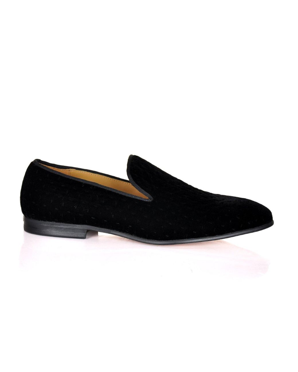 DAVID WEJ Black Alberto Velvet Pattern Loafers for men