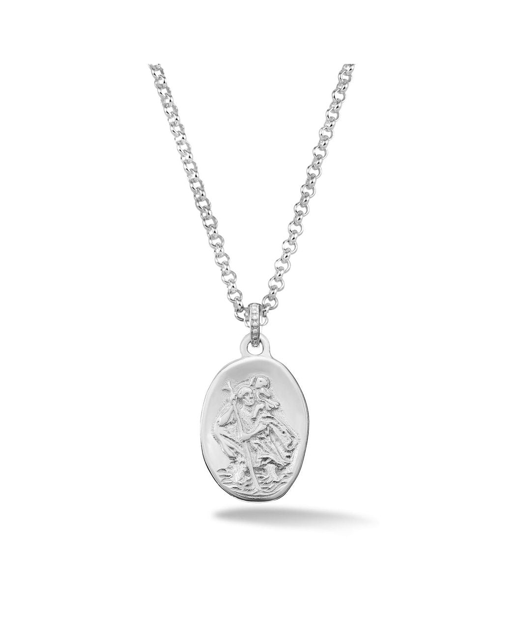 Dower & Hall Metallic St. Christopher Talisman Necklace for men