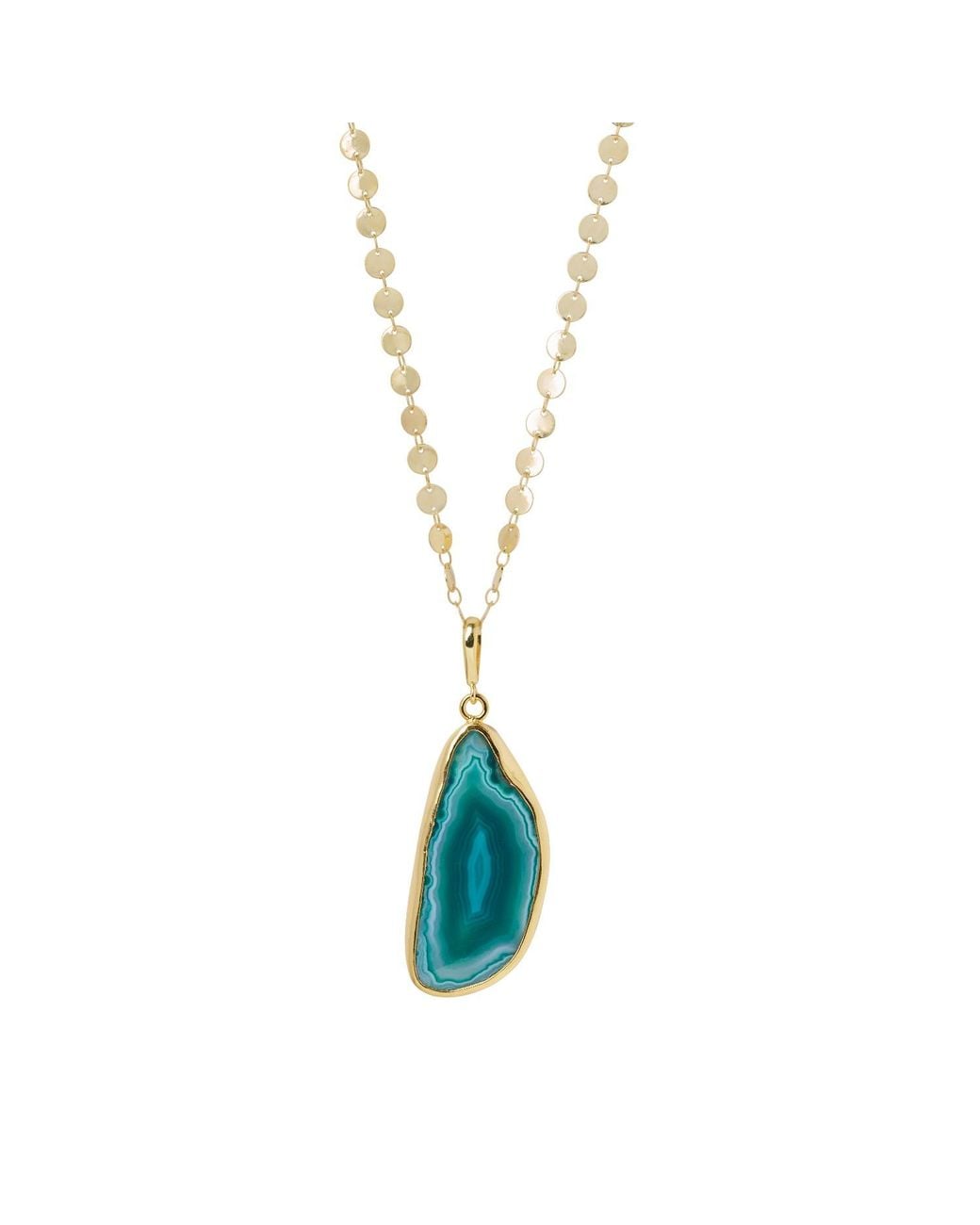YAA YAA LONDON Blue Ultra' Agate Long Pendant Necklace