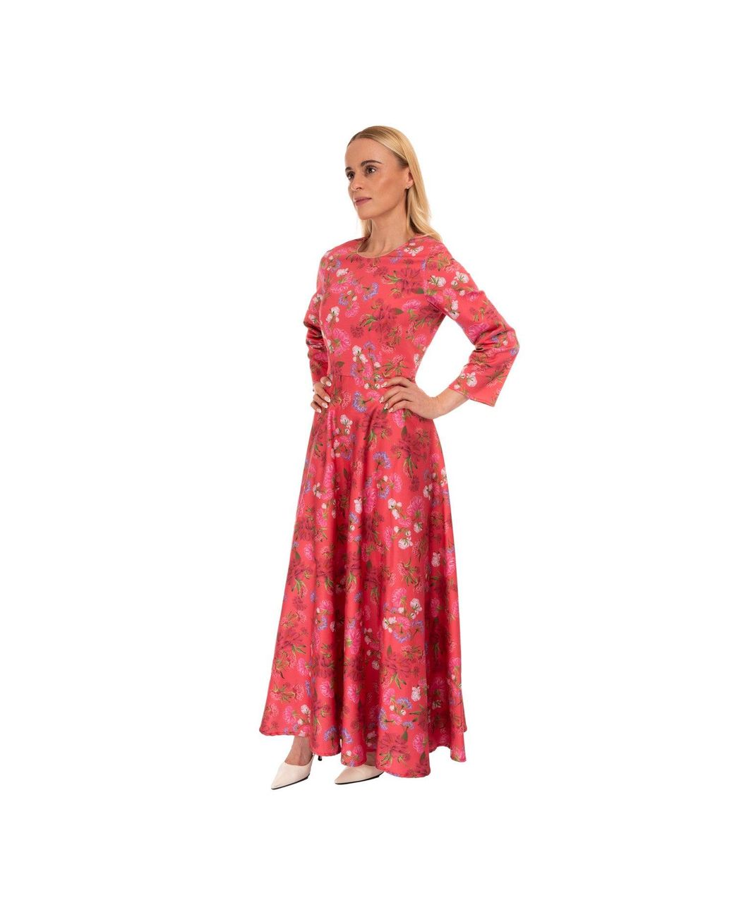 Sofia Tsereteli Red Floral Garnet Gown