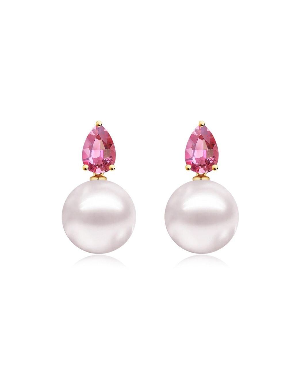 Kai Fine Jewelry Pink Solid Natural Tourmaline & Freshwater Pearl Venus Tears Convertible Earrings