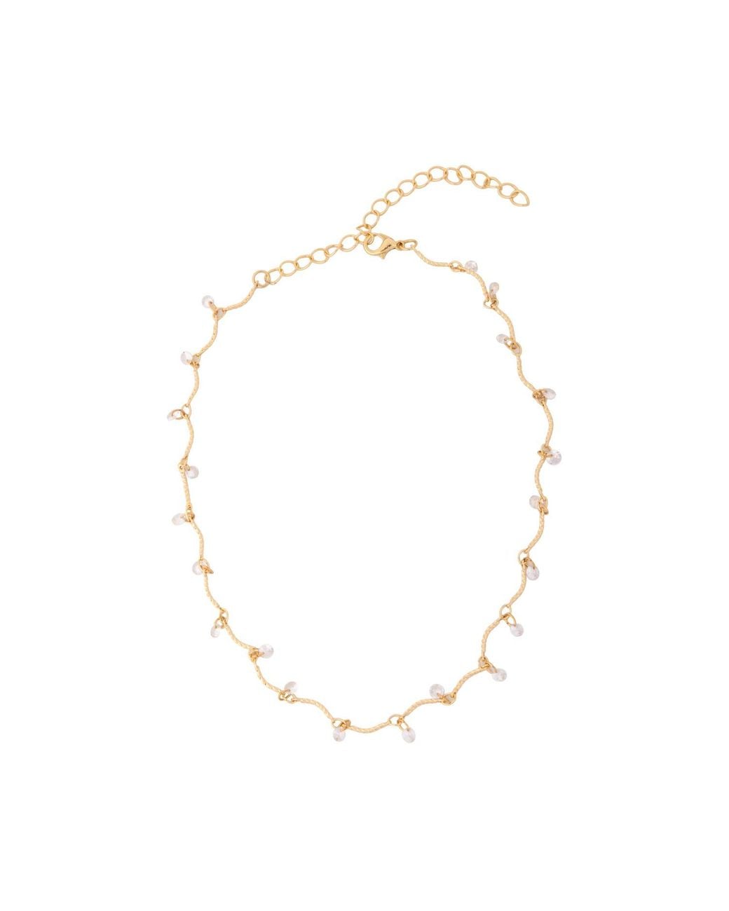Saachi Metallic Glass Stone Necklace