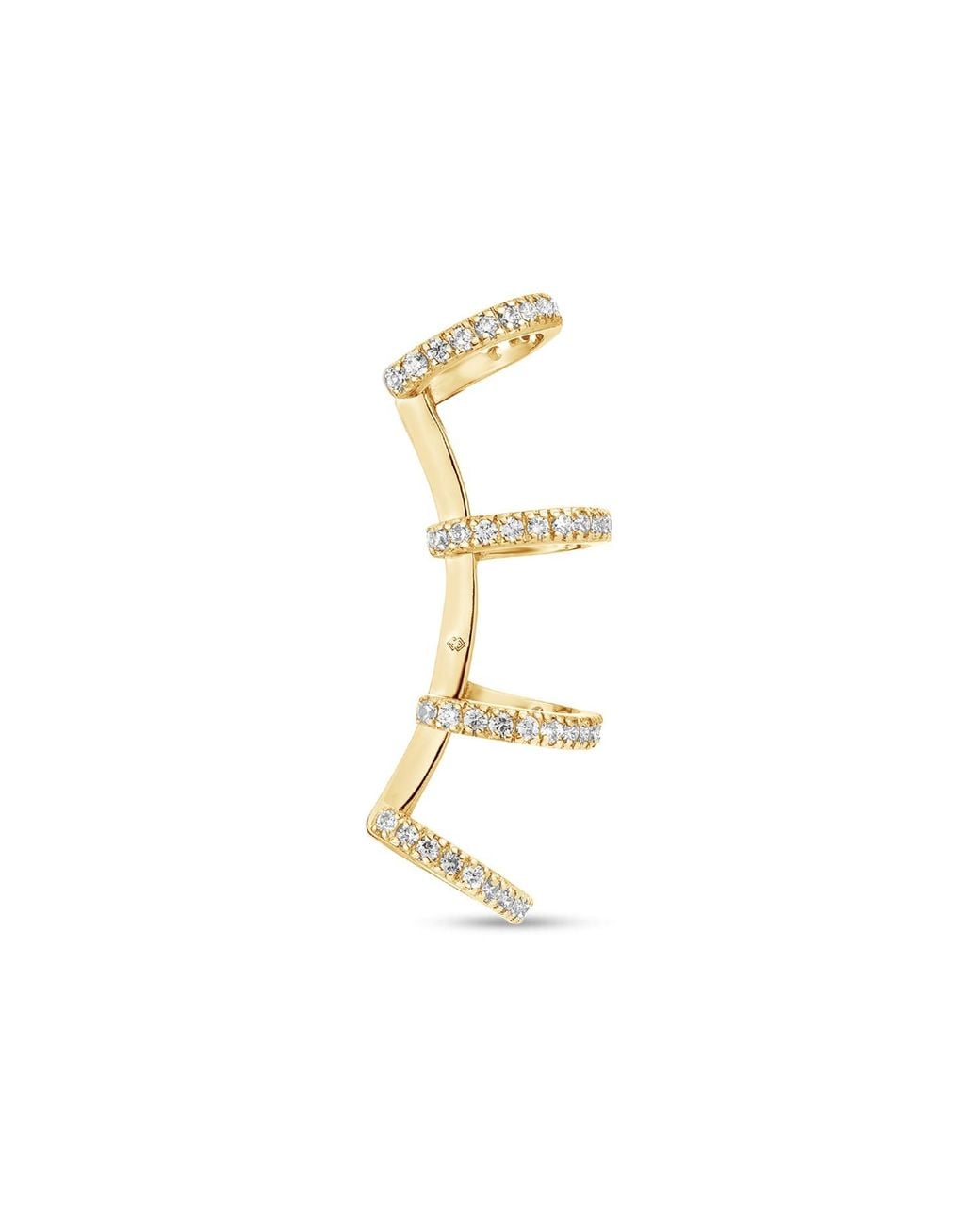 SALLY SKOUFIS Metallic Edge Ear Cuff With Made Cz Diamond Stimulant