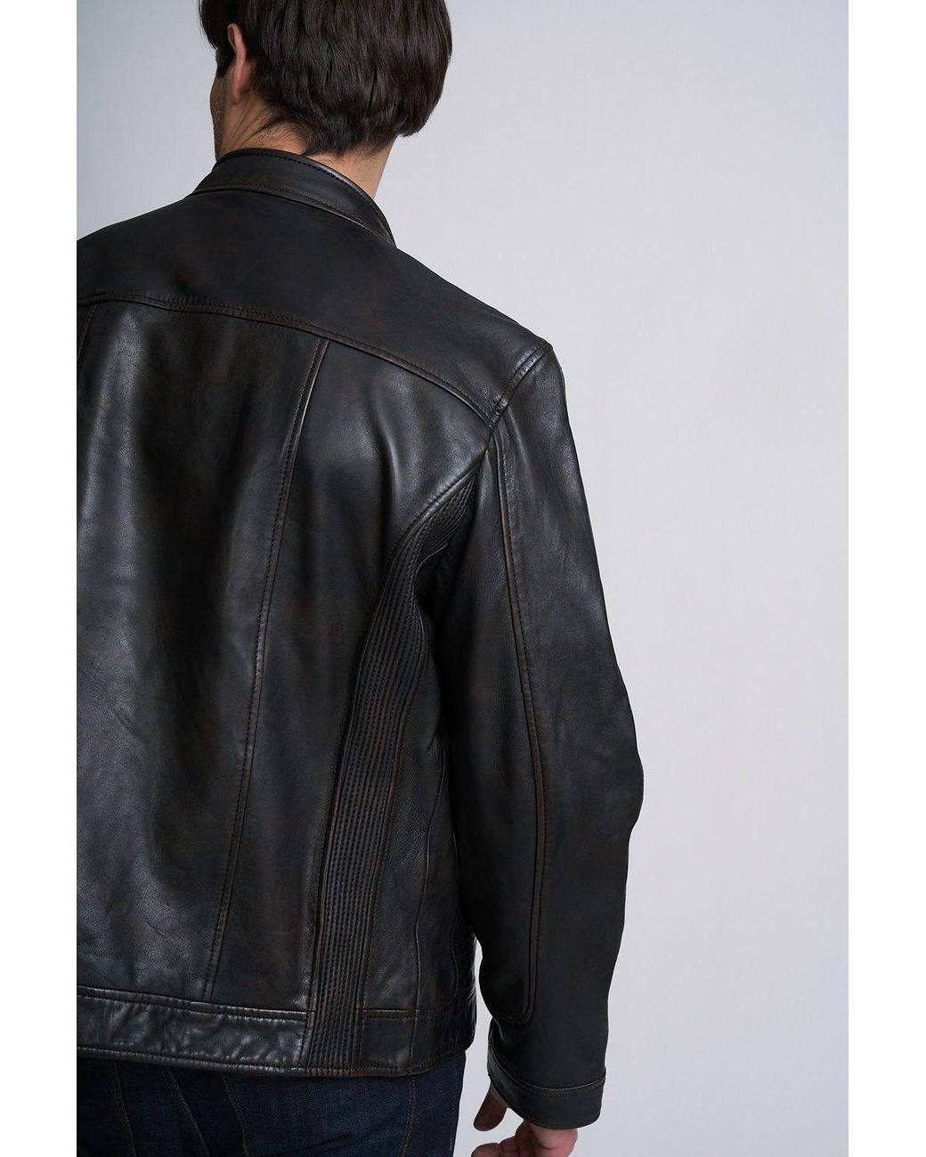 Mauritius Black Chonky Uf Contemporary Leather Jacket With Removable Hood for men
