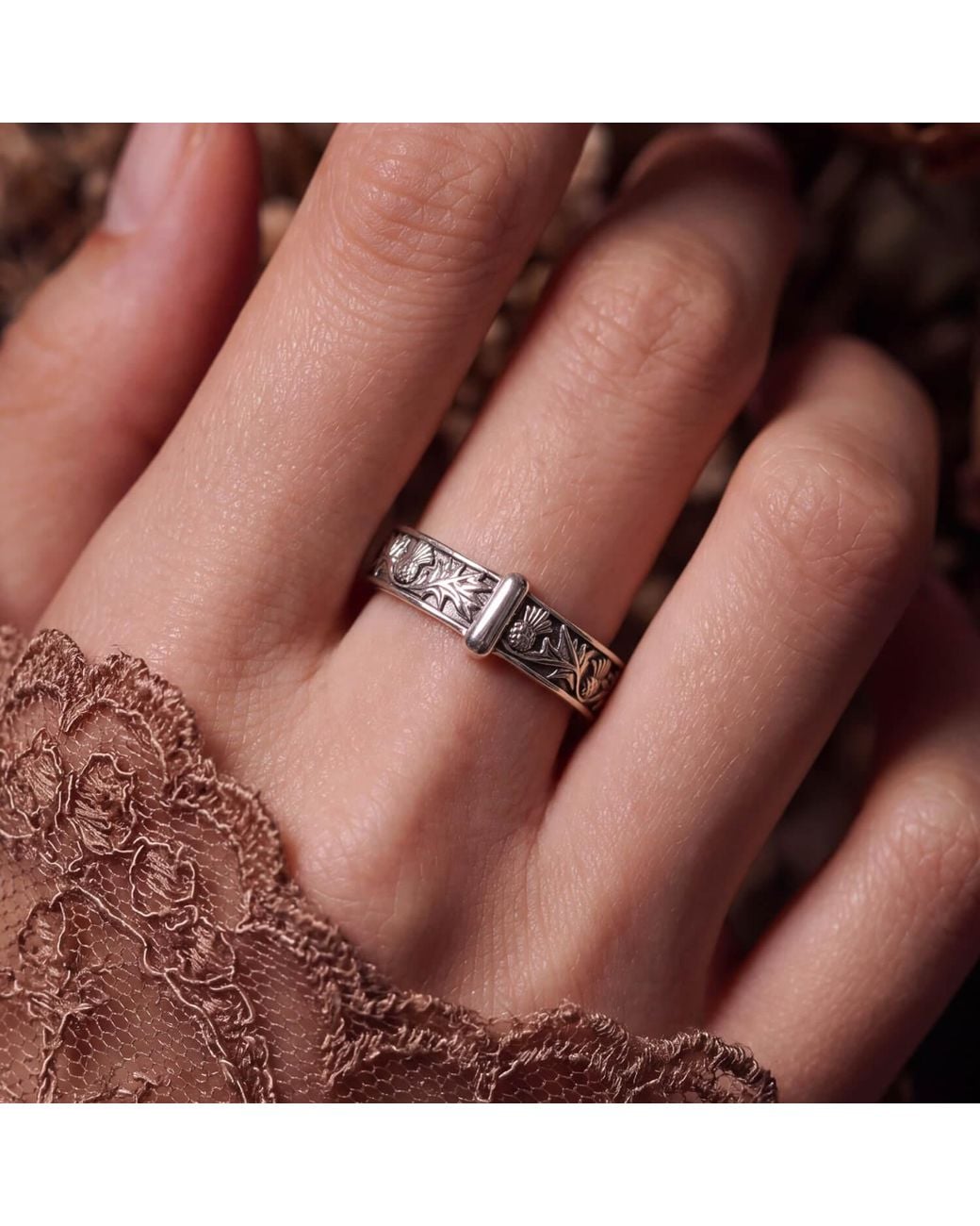 Azura Jewelry New York Metallic Sassenach Thistle Ring