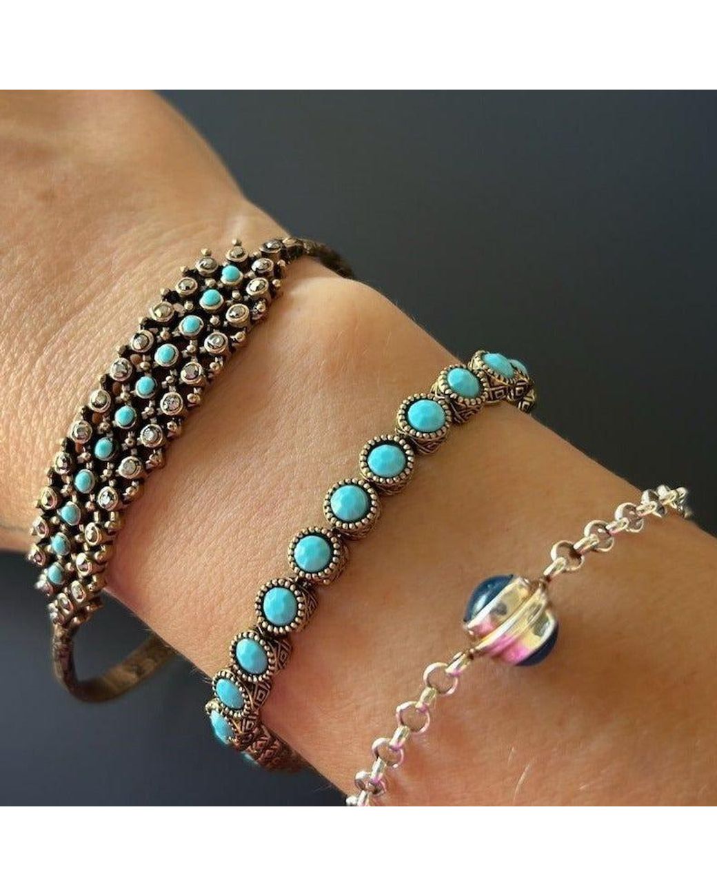 Ebru Jewelry Blue Tennis Bracelet