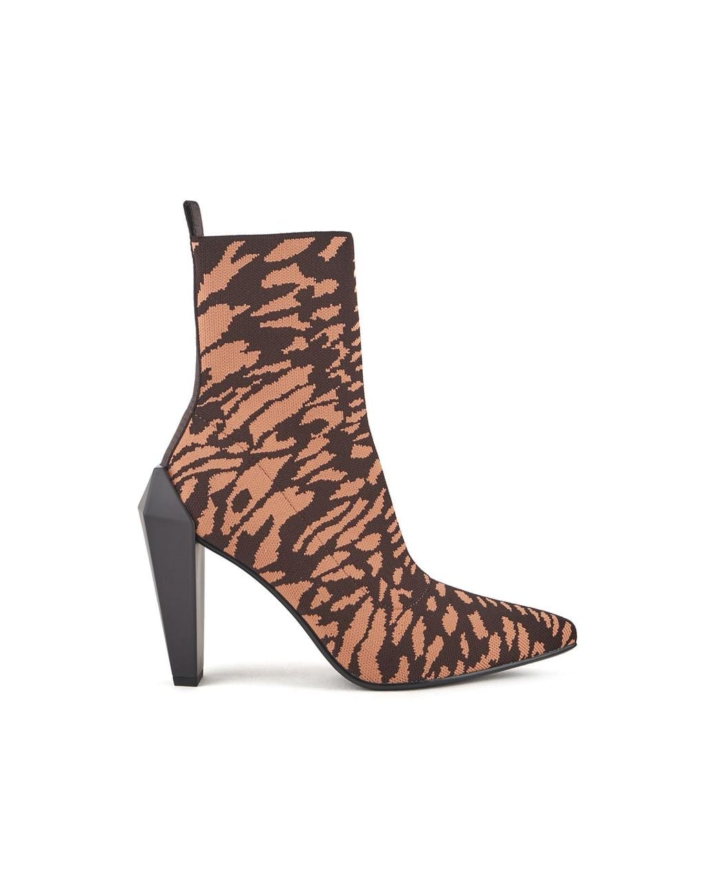 United Nude Brown Knit Sock Heeled Booties