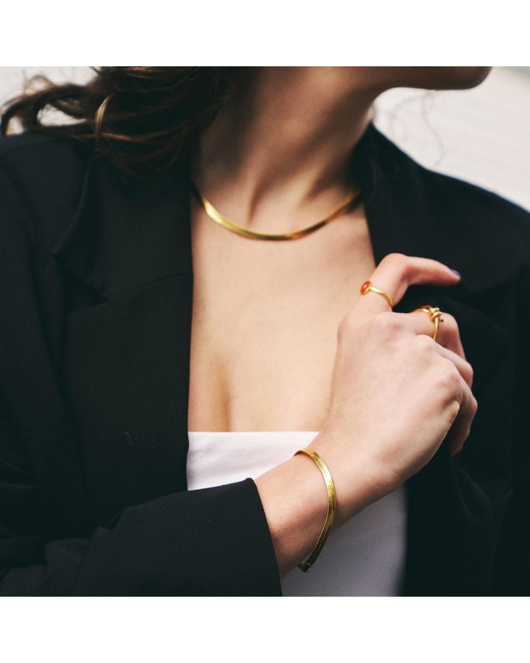 Les Reines Metallic Snake Chain
