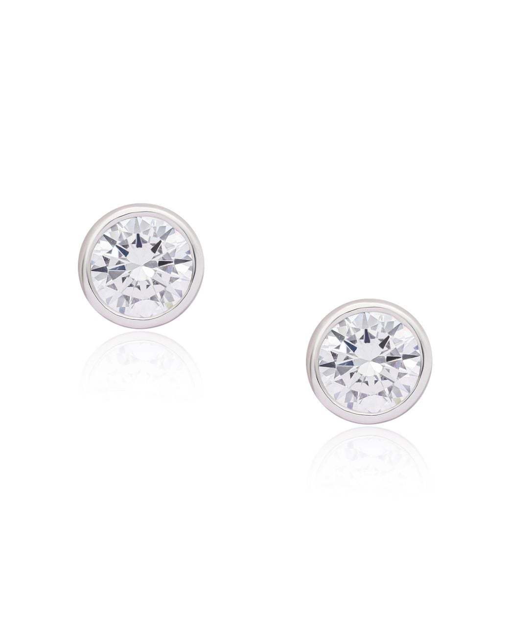 The Jewelz Metallic Round Solitaire Cz Stud Earrings for men