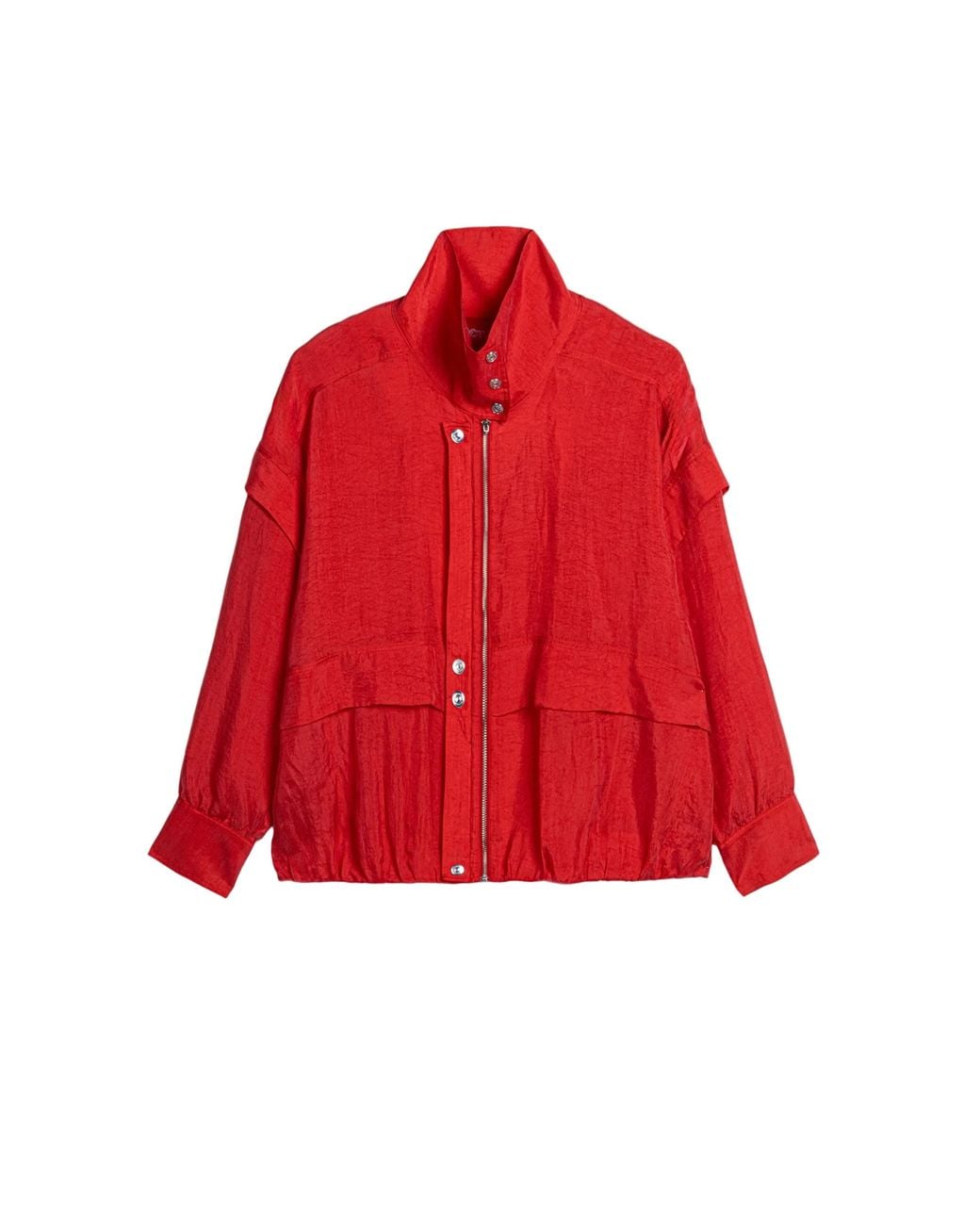 Nocturne Red Relaxed Zip-Up Jacket