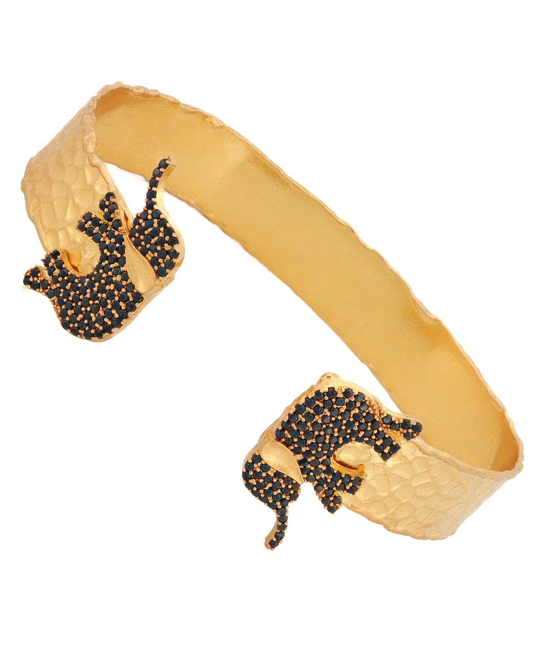 Ebru Jewelry Metallic Guardian Elephant Cuff Bracelet