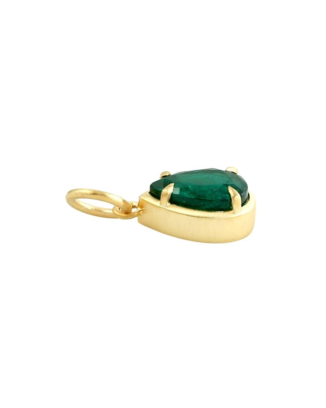 Artisan Green 14K Pear-Cut Emerald Solitaire Pendant