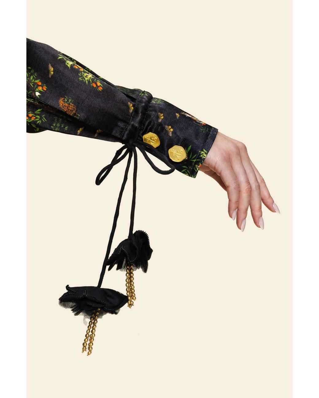 Ashaki Black Shanti Tiger Long Sleeve Shirt