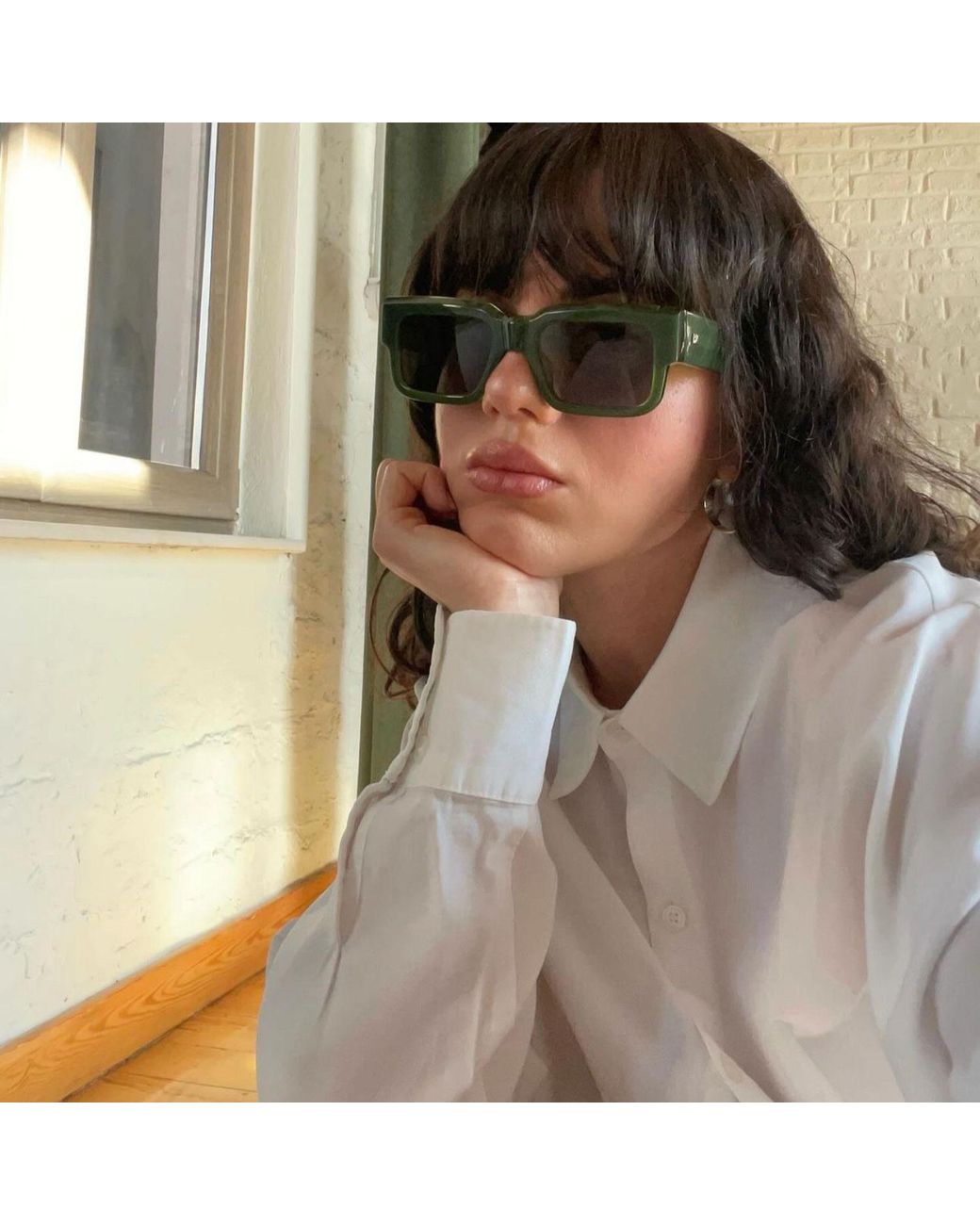 The Avantguard Green Vetiver Moss Square Sunglasses