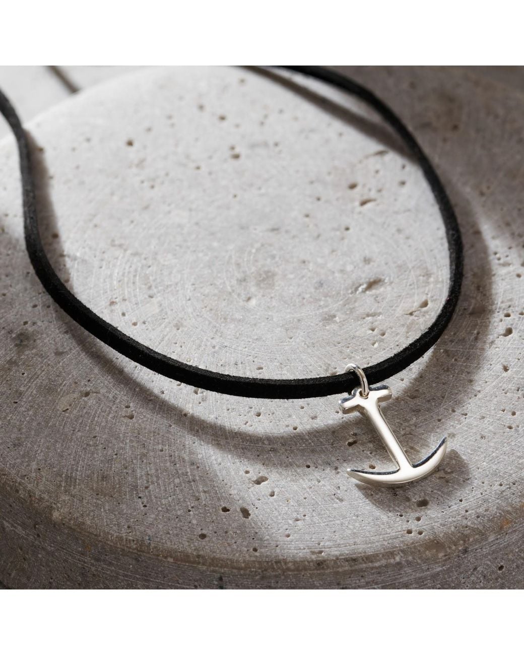 Posh Totty Designs Metallic Leather Anchor Charm Necklace for men