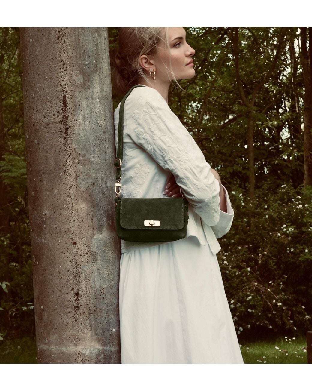 Apatchy London Green The Maisie Mini Suede Bag