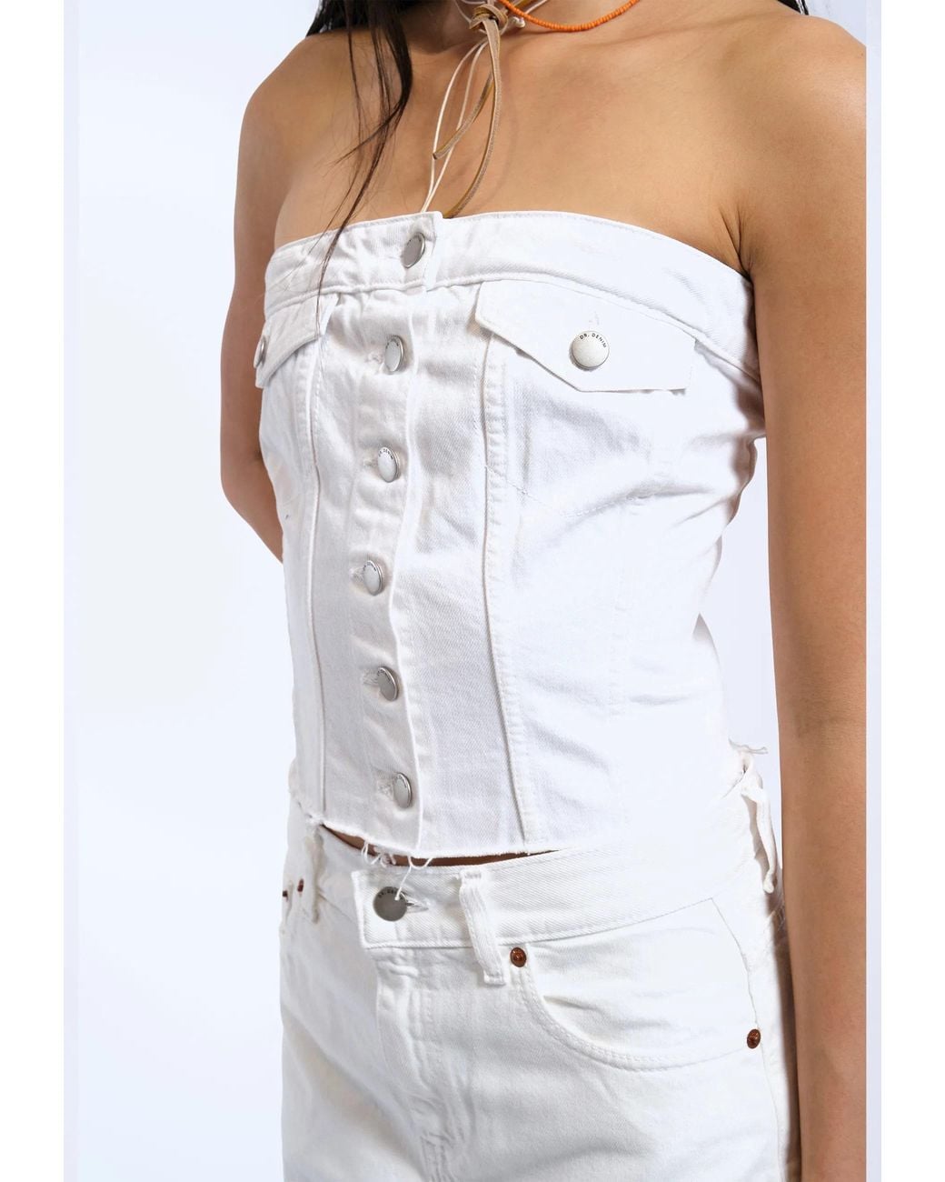 Dr. Denim White Carli Tube Top