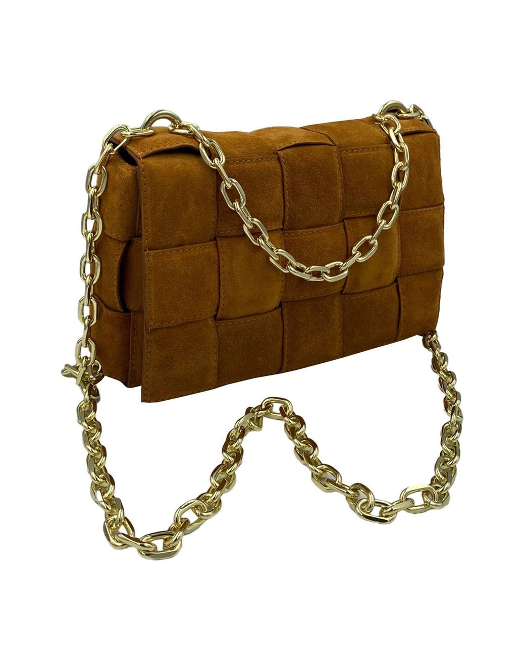 Angelika Jozefczyk Brown Neutrals Braided Suede Handbag Camel