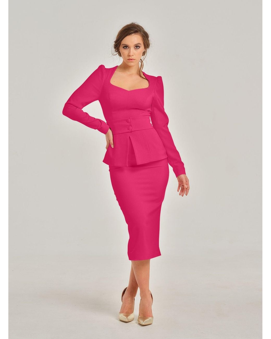 Tia Dorraine Pink Hot Two-Piece Set