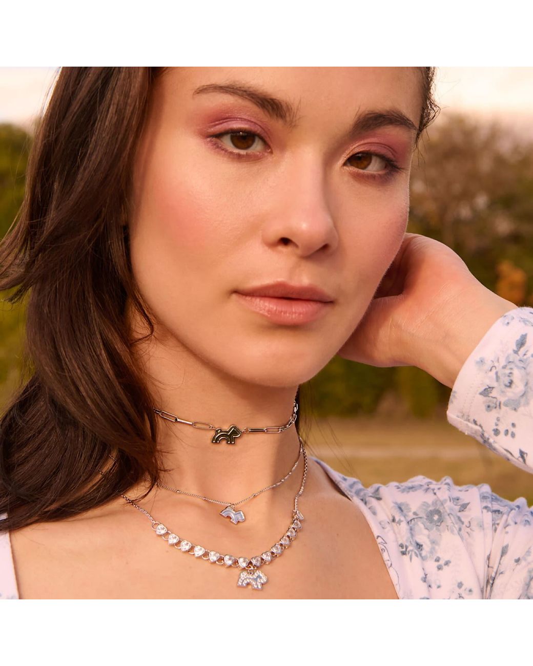 Cloud Haven Metallic Paperclip Chain Logo Necklace
