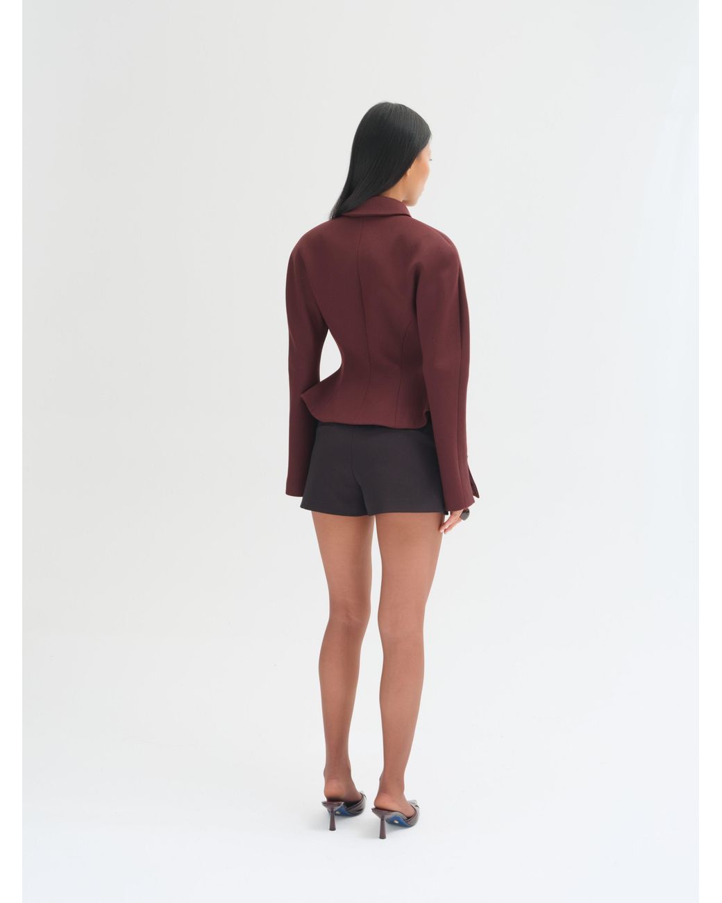 Sélone Black Ines High-Waisted Crossover Shorts