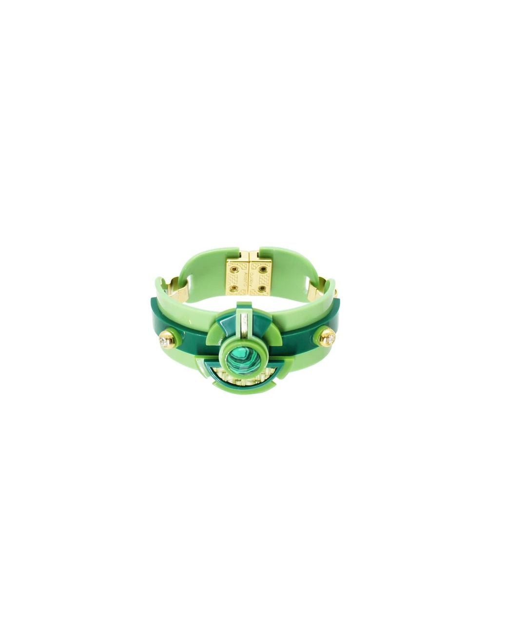 Gissa Bicalho Green Acrylic Handmade Bracelet Buriti