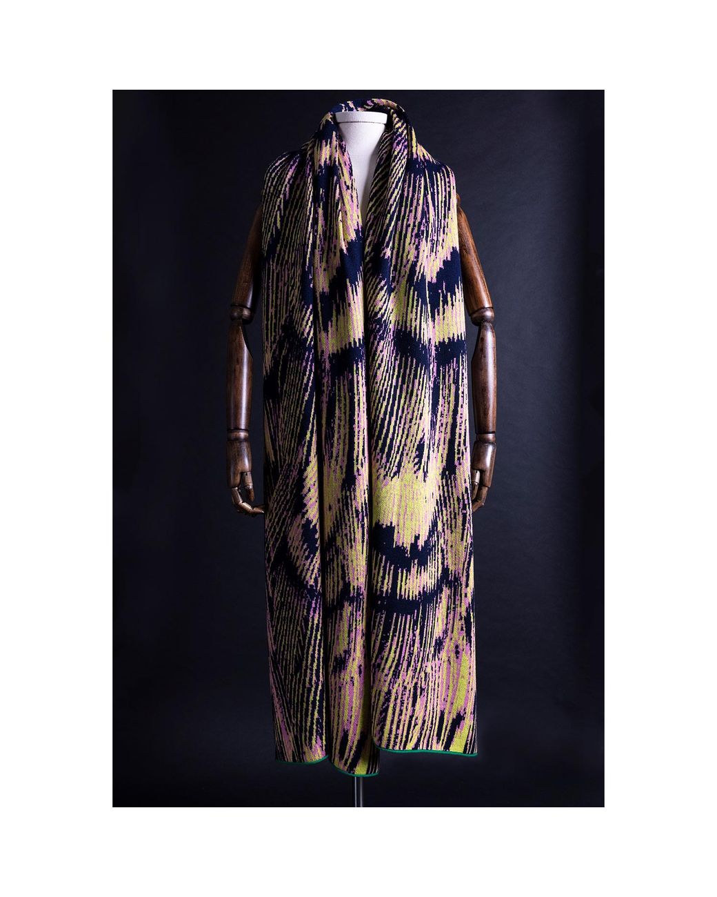 Essien & Emre Blue Aureus Merino Wool Knitted Pattern Scarf