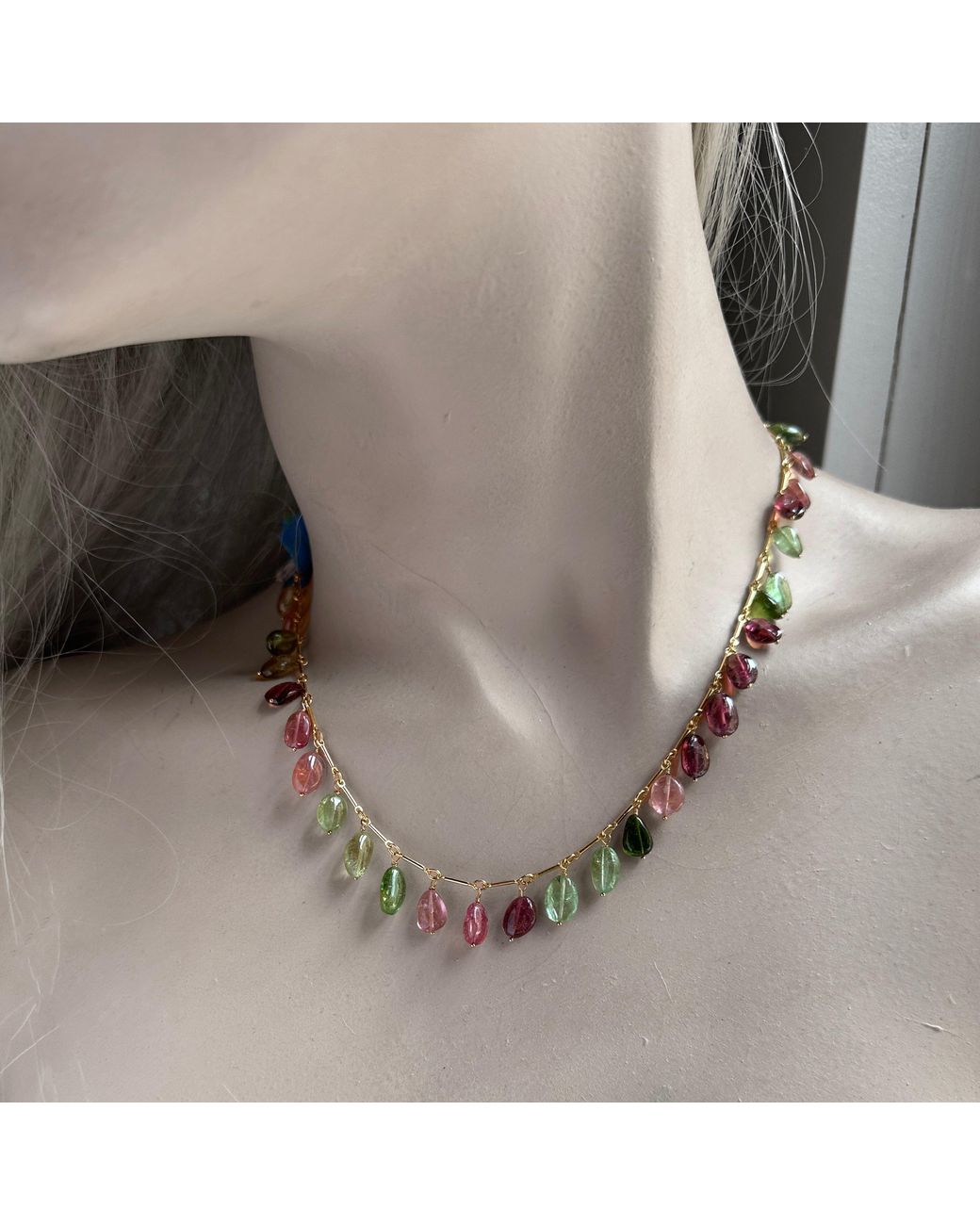 Lori Kaplan Design Multicolor Multi-Tourmaline Smooth Gem Choker