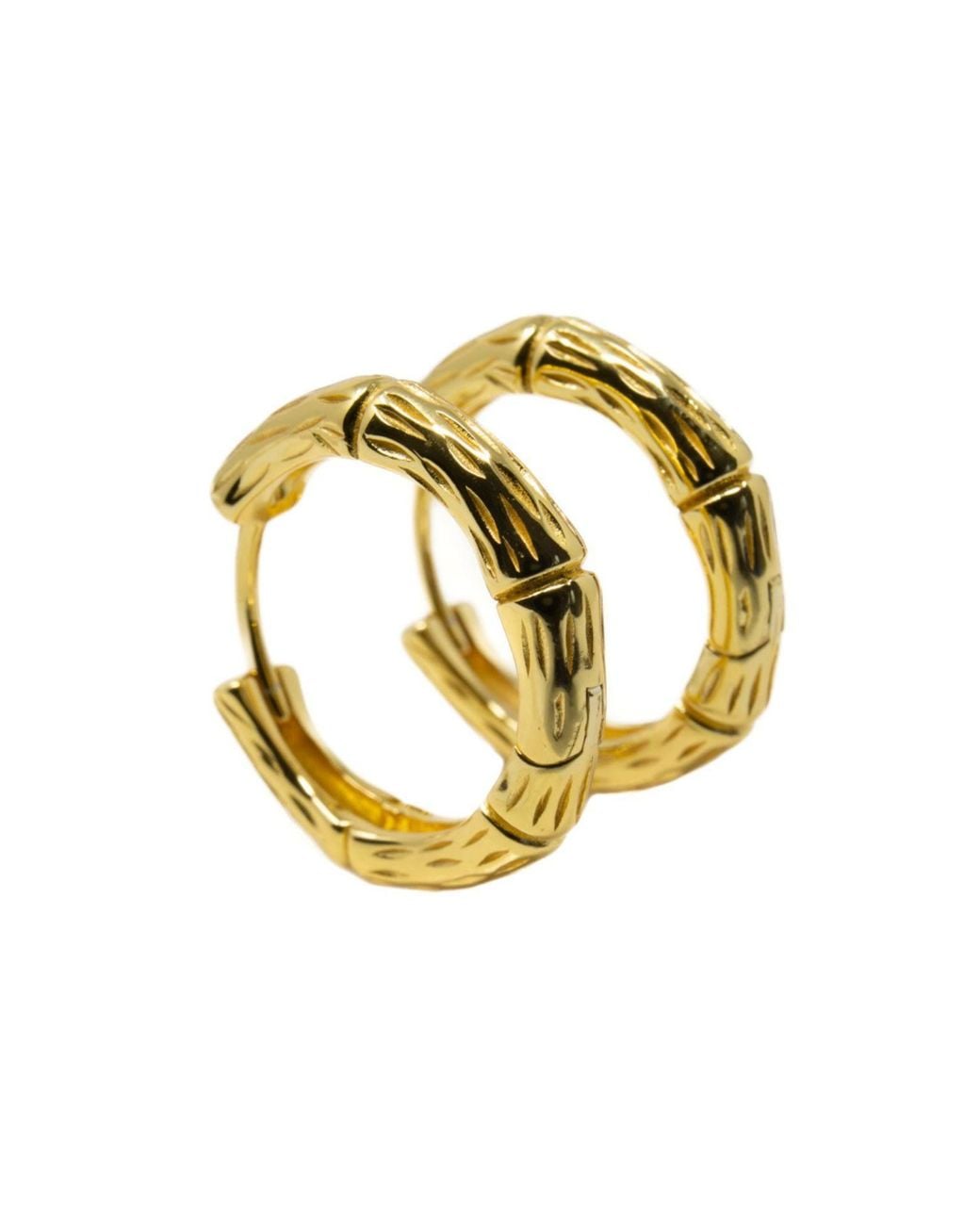 NASI SILVER Metallic Bamboo Hoops