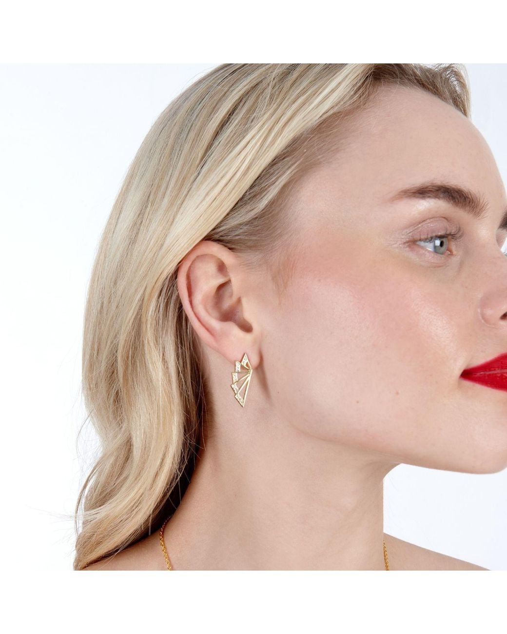 Lucy Quartermaine Metallic Angel Wing Studs