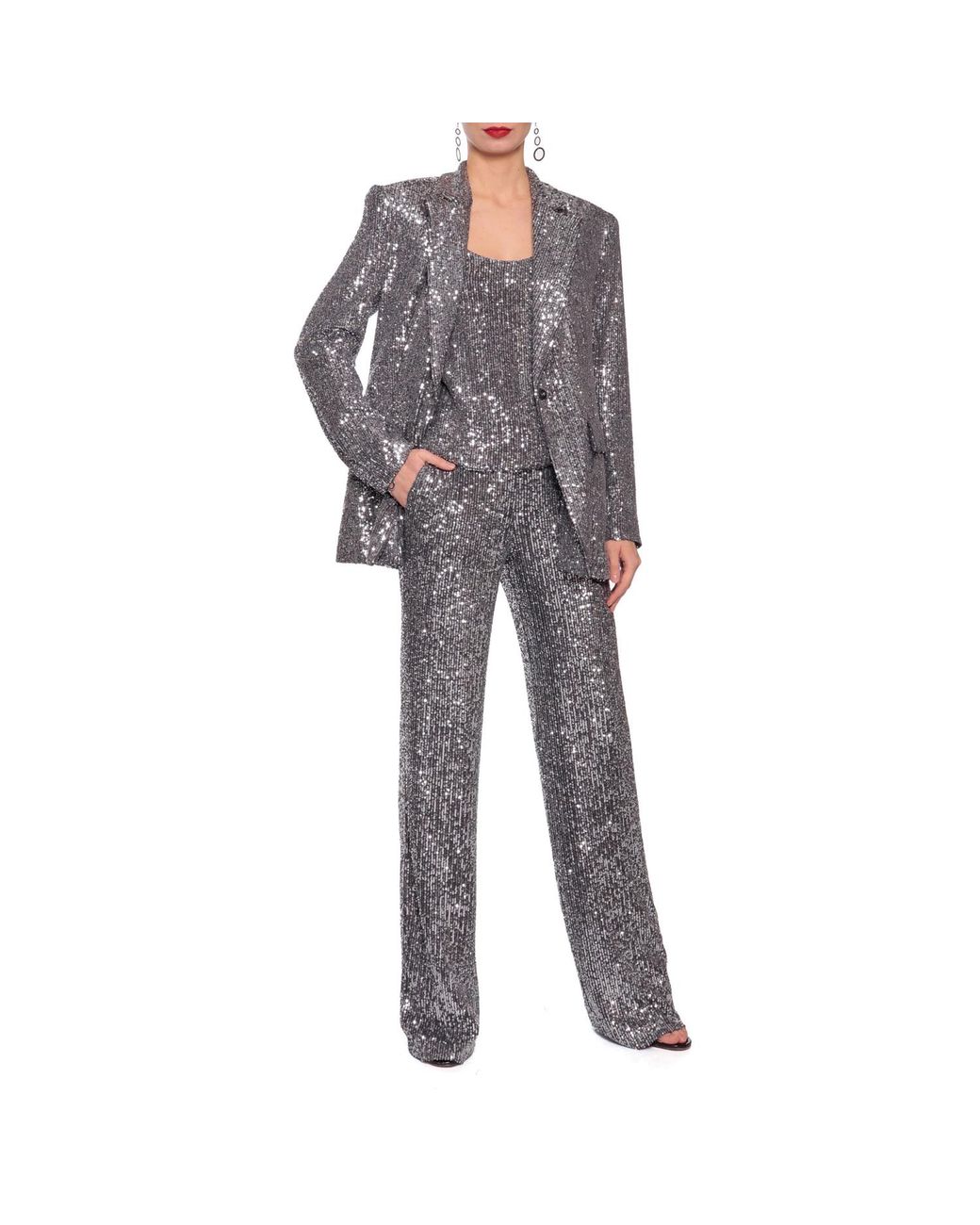 AGGI by HALEWSKI Black Luna Diamond Sequin Blazer