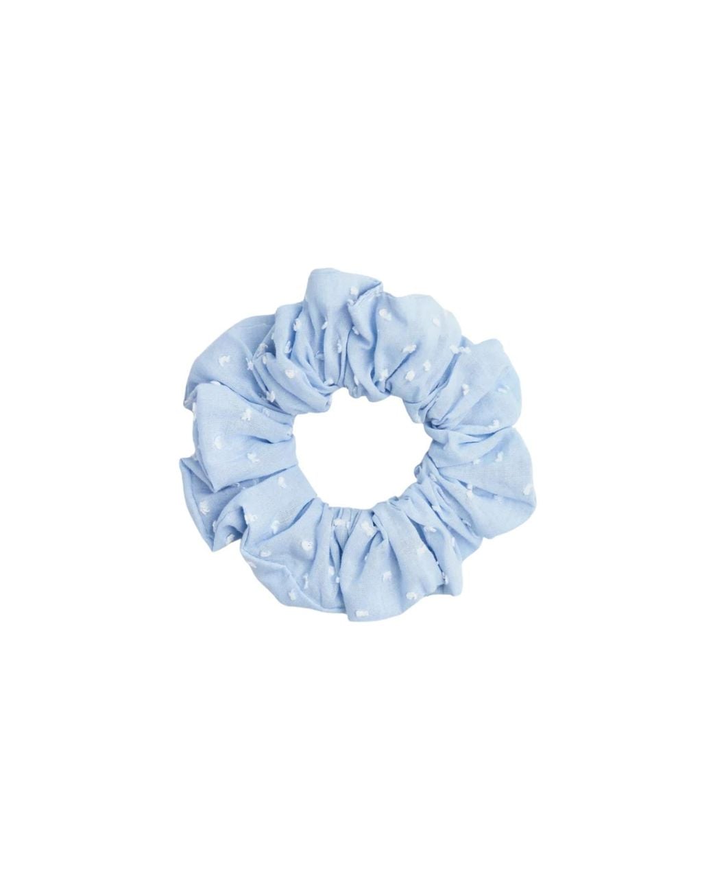 Cafide Blue Plumeti Check Scrunchie Hair Tie, Noa