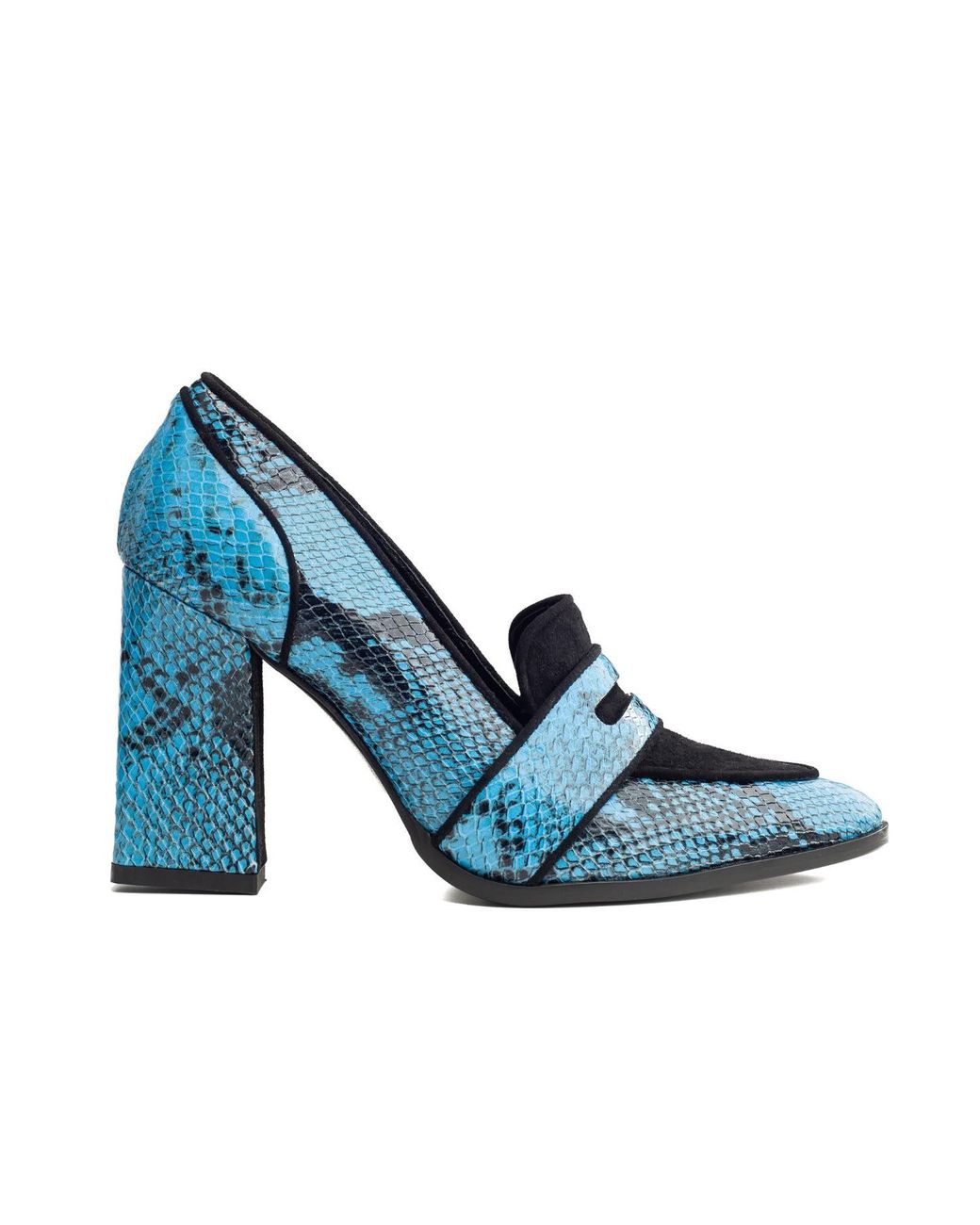 Rosamund Muir London Blue Annabel & Snake Print Loafers