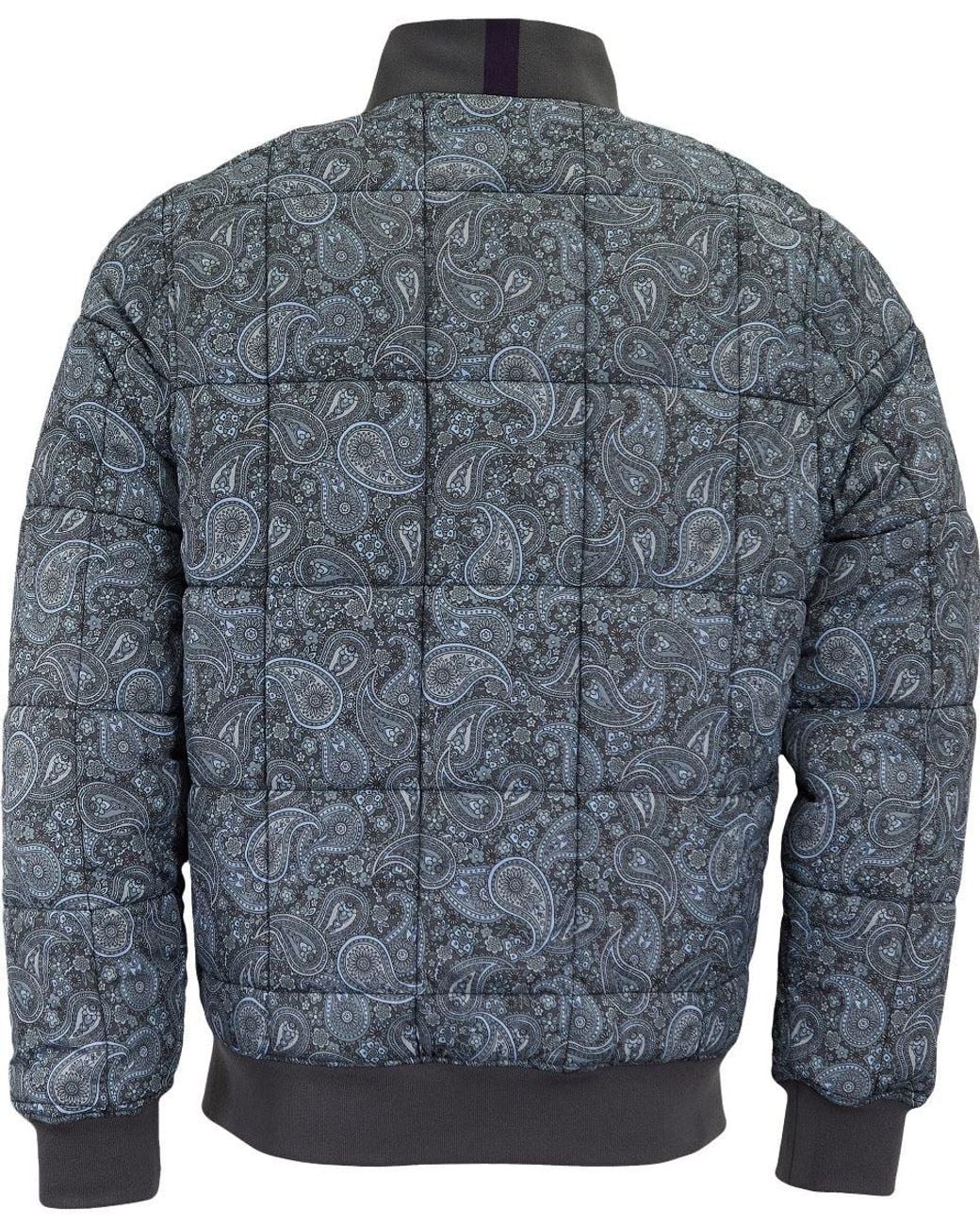 Lords of Harlech Gray Reversible Printed Cotton Jacket for men