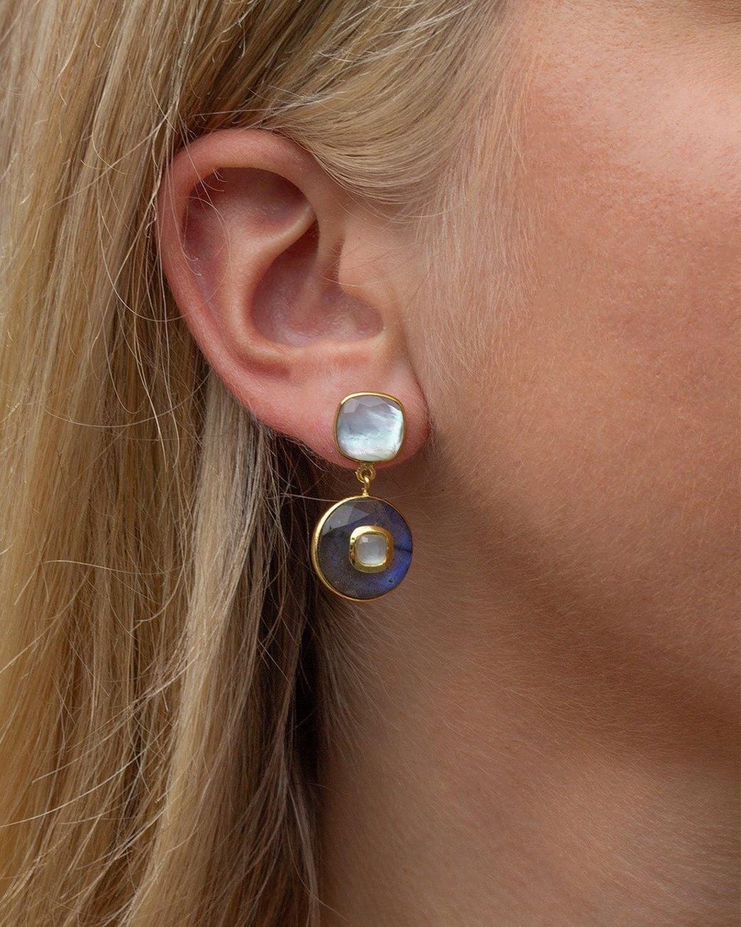 Marcia Moran Blue Inelda Earrings And Fucsia