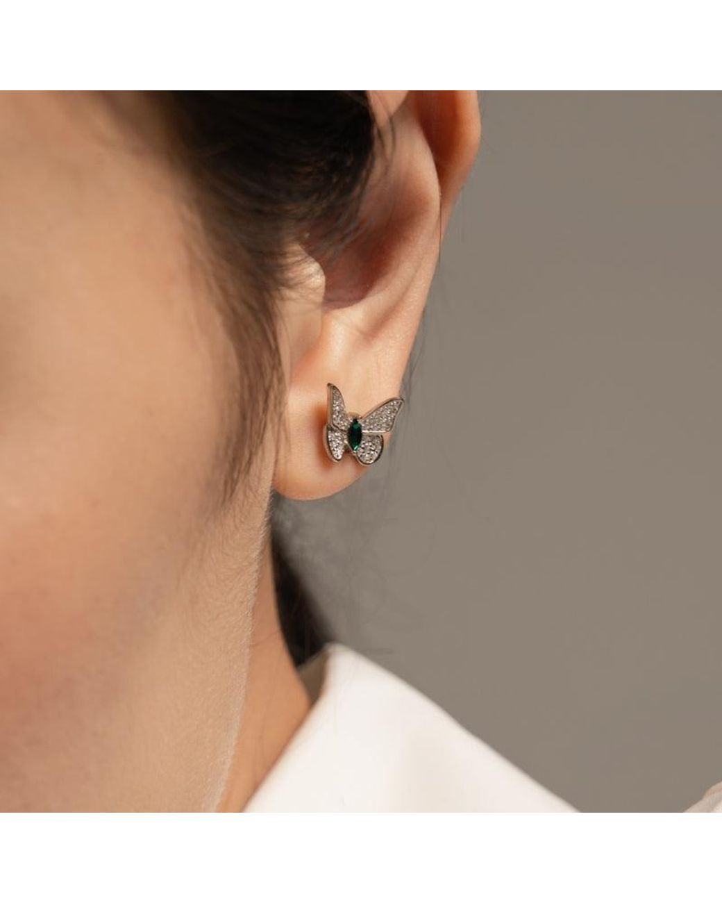 Far East Jewelry Blue Handcrafted & Crystal Dream Butterfly Earrings