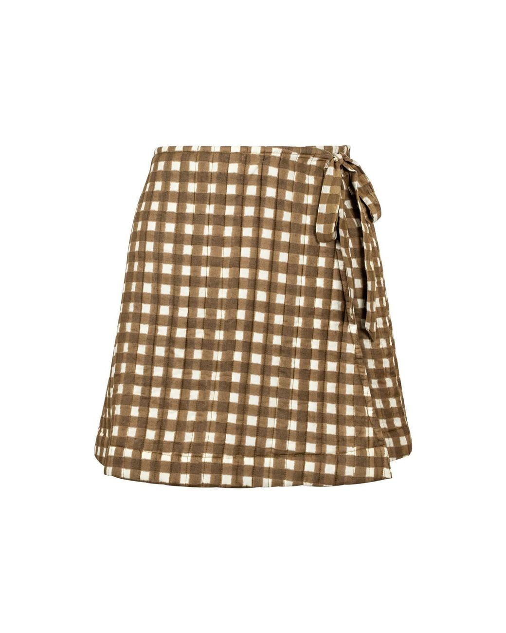 SUNSHINE TIENDA Natural Painted Gingham Quilted Juniper Skort