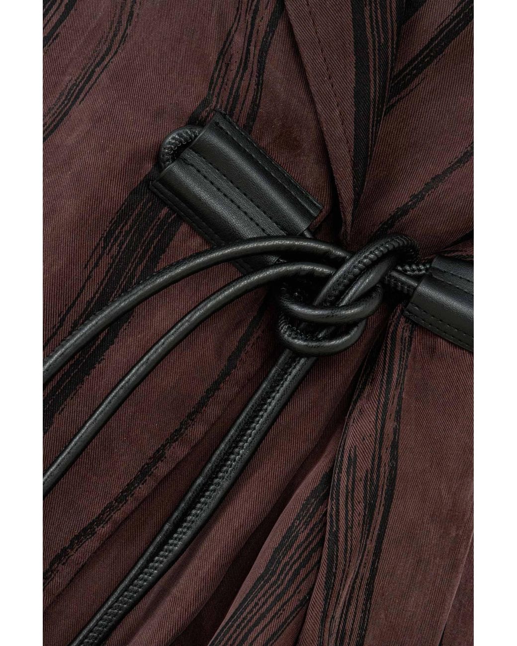 Nocturne Brown Printed Tie Wrap Jacket
