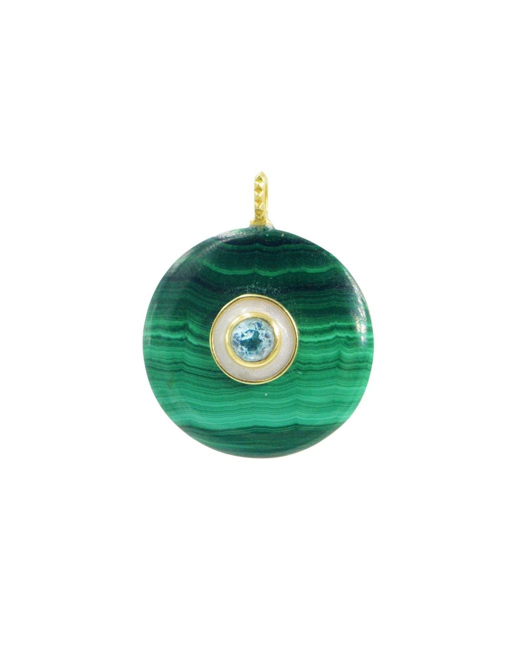 KAMARIA Green Malachite Gemstone Pendant With Topaz
