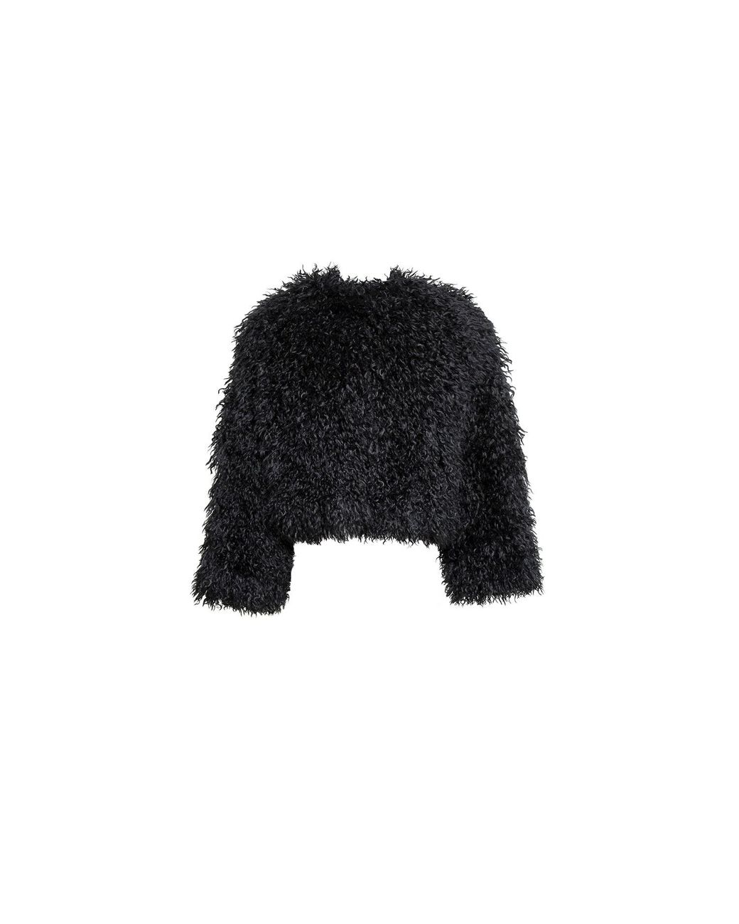 Audrey Vallens Black Miss Av Crop Fur Jacket