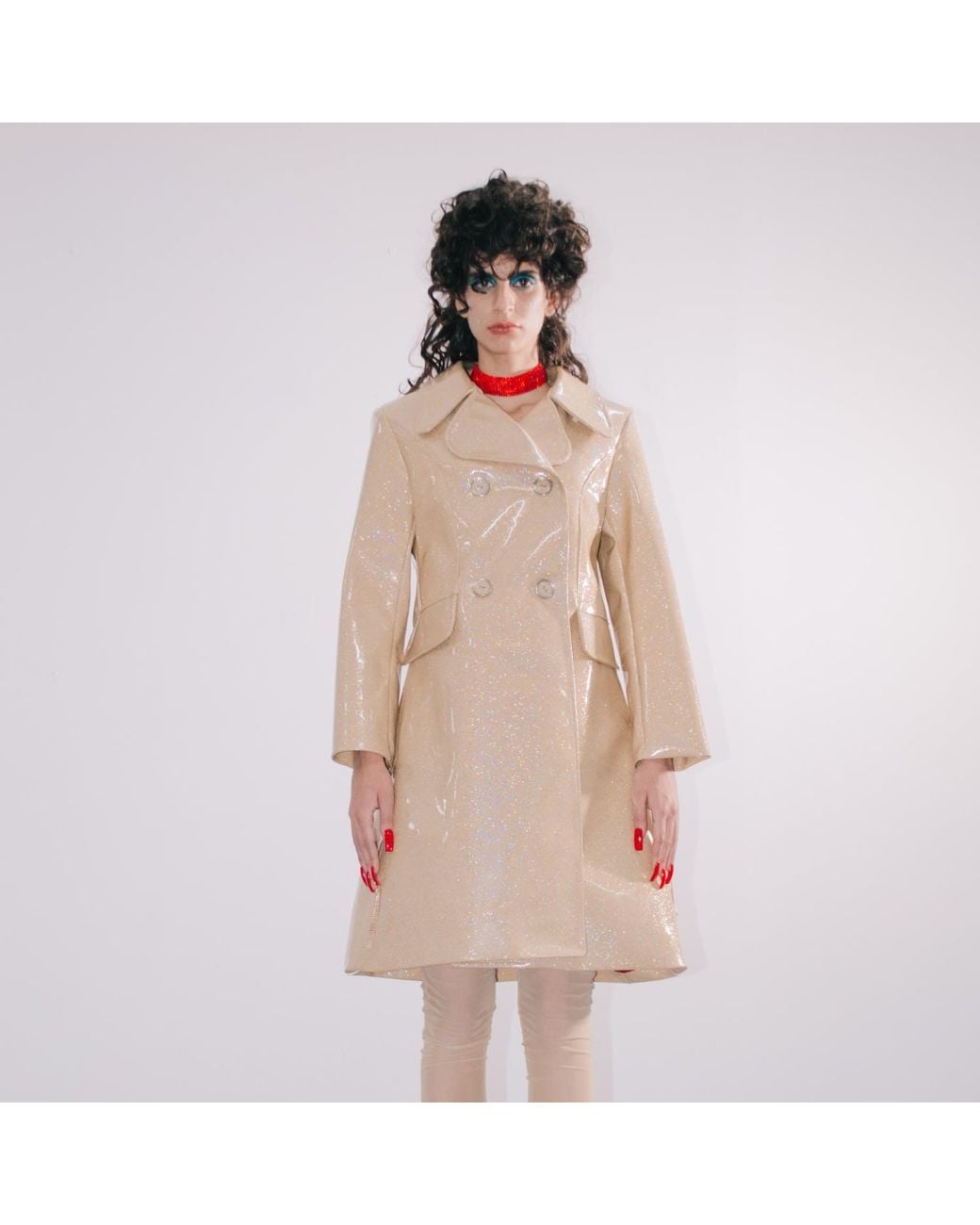 Paloma Lira Natural Neutrals Glitter Nude Coat