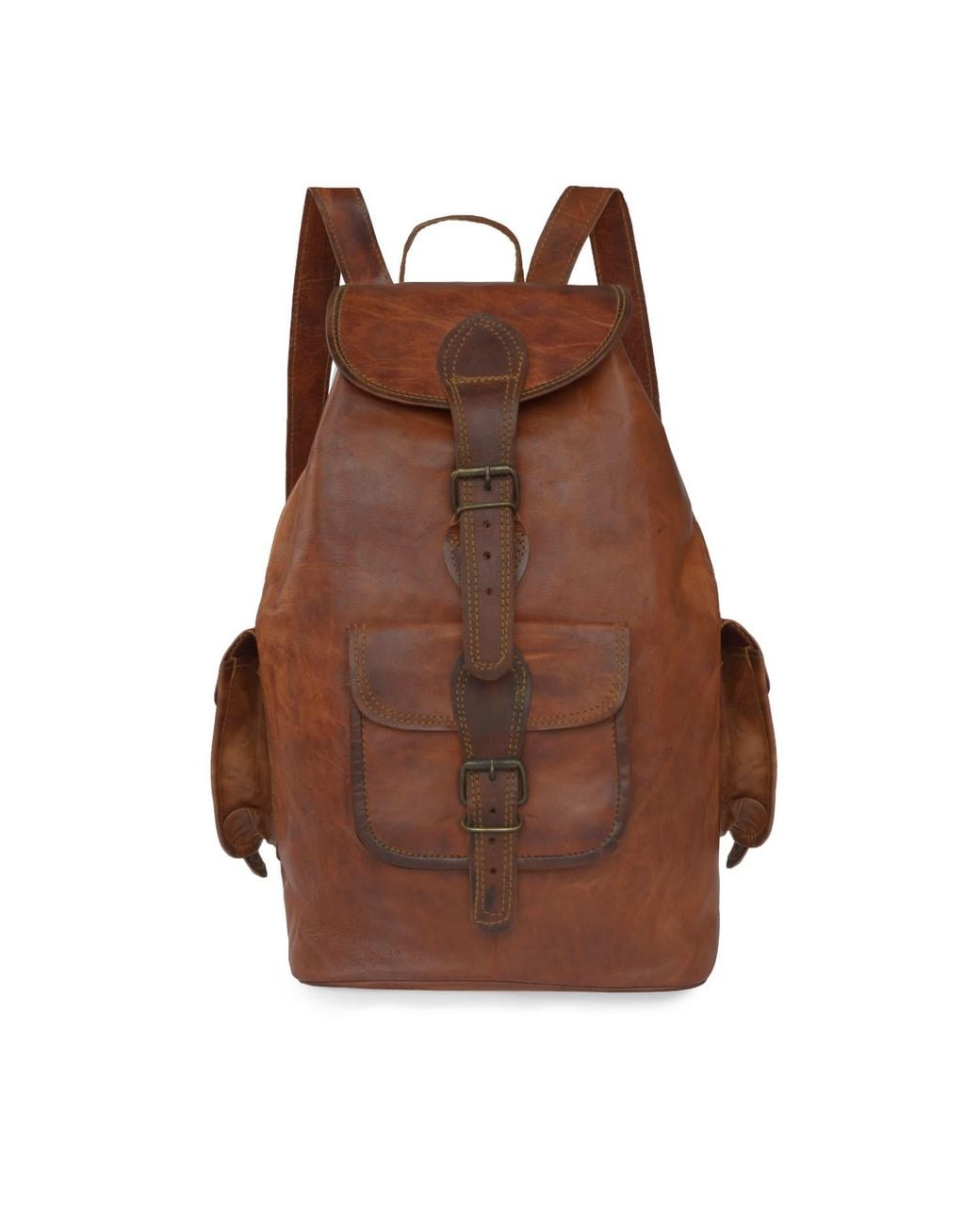 VIDA VIDA Brown Vida Vintage Classic Leather Backpack