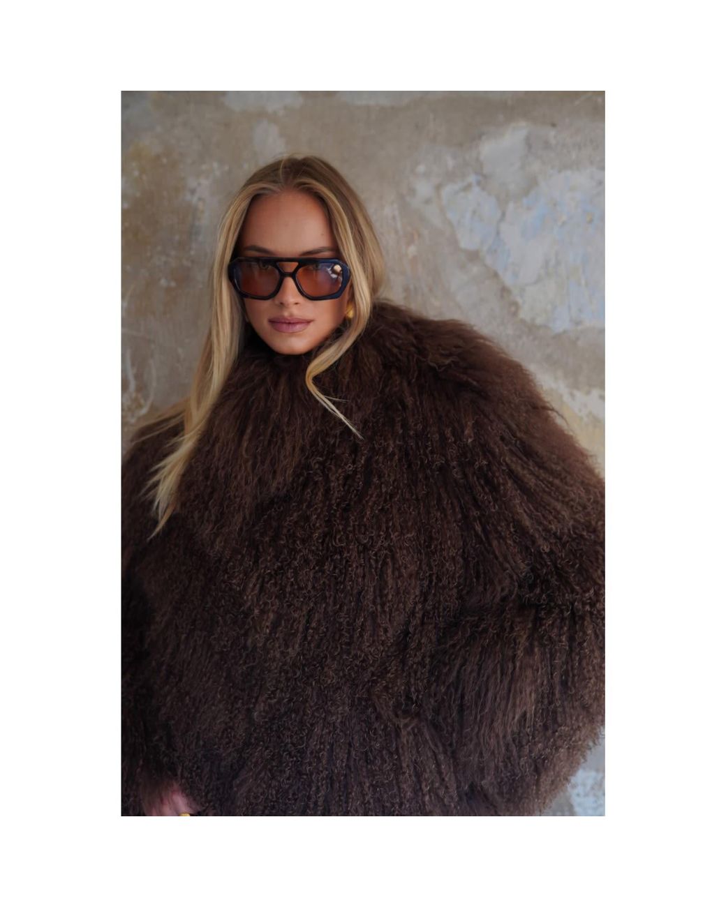 Nomi Fame Brown Shearling Chocolate Coat