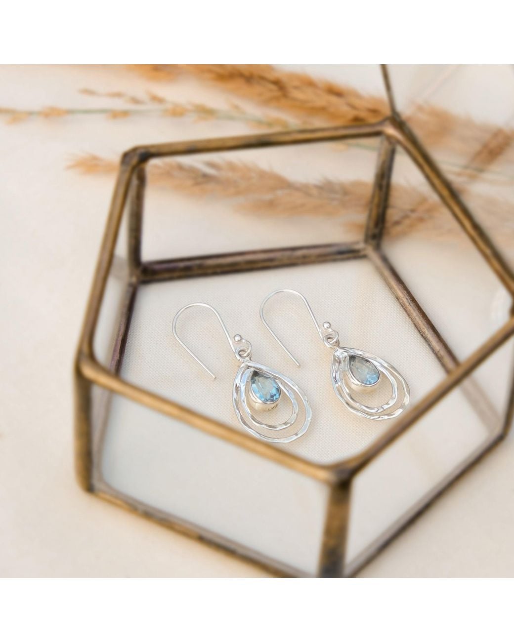 Charlotte's Web Jewellery Metallic Infinity Universe Blue Topaz Silver Drop Earrings