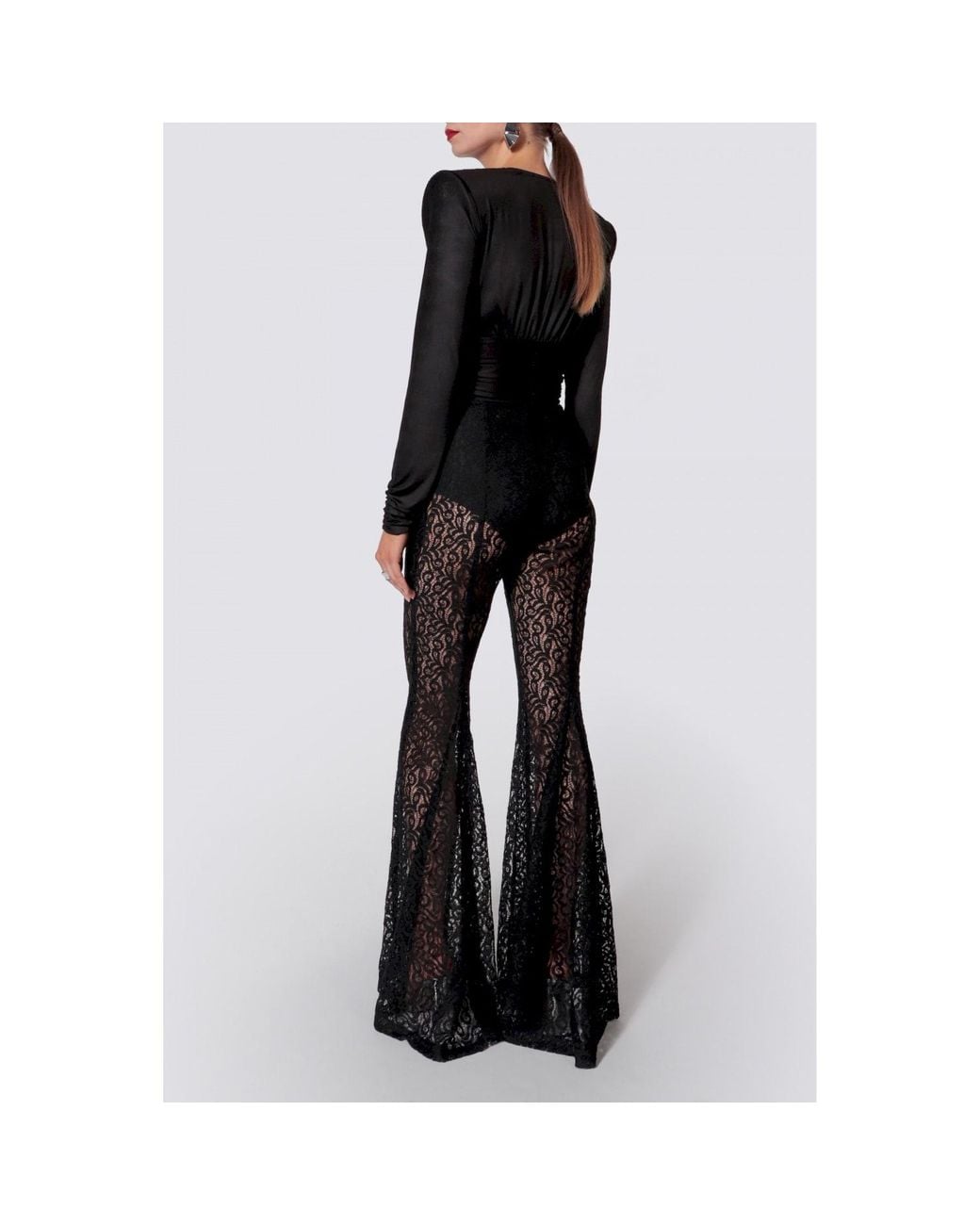 AGGI by HALEWSKI Black Lizzie Pearl Long Sleeve Top