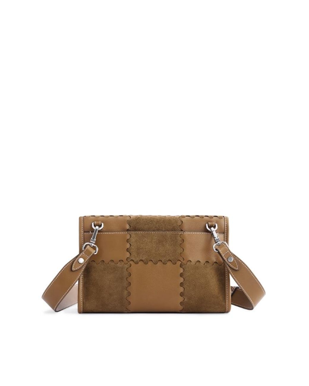 Orange Cube Natural Square Stitch Messenger Bag