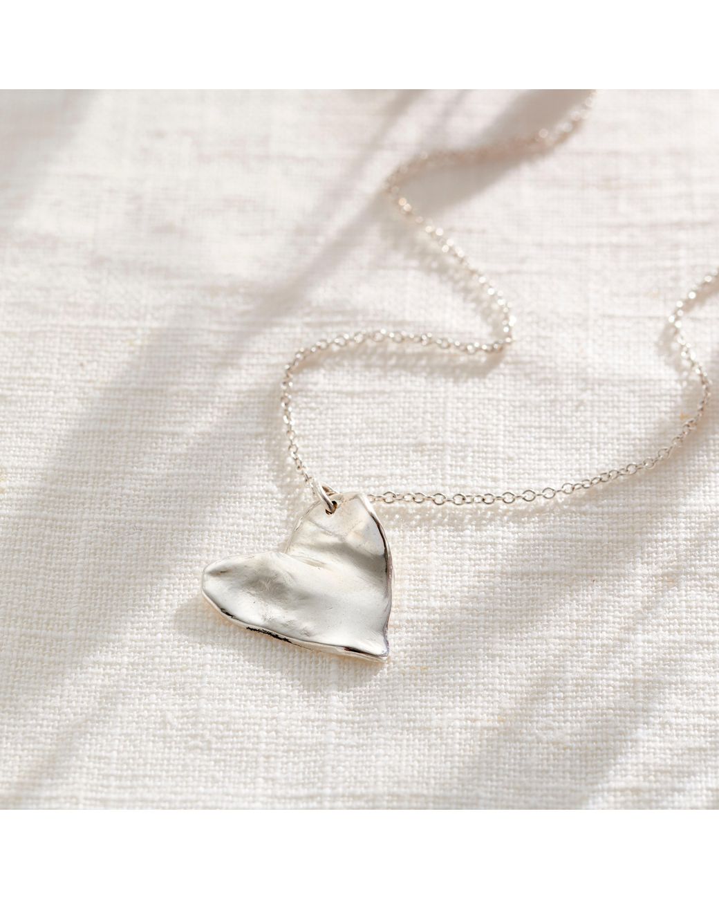 Posh Totty Designs White Fortune Heart Charm Necklace
