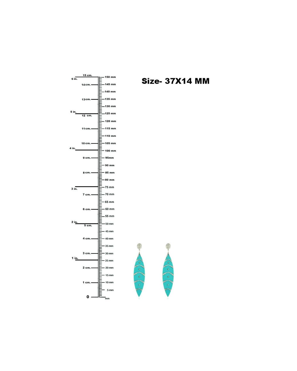 Artisan Blue Bakelite & Diamond Long Drop Earrings