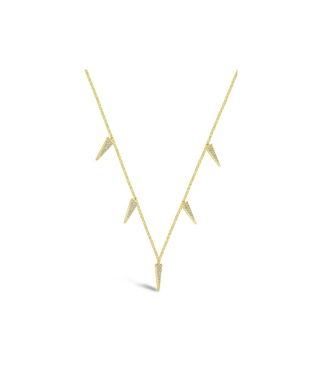 Genevieve Collection Metallic 18K Triangle Shape Diamond Necklace Choker